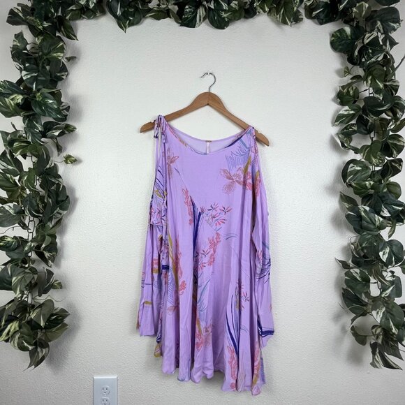 Free People Clear Skies Floral Printed Asymmetrical Tunic Dress Women’s Size S - Picture 1 of 13